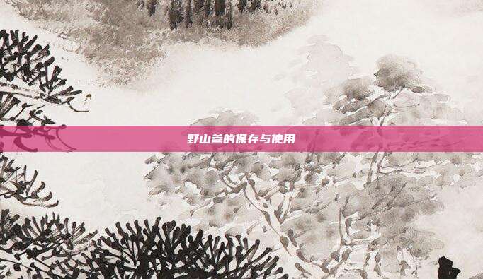 野山参的保存与使用